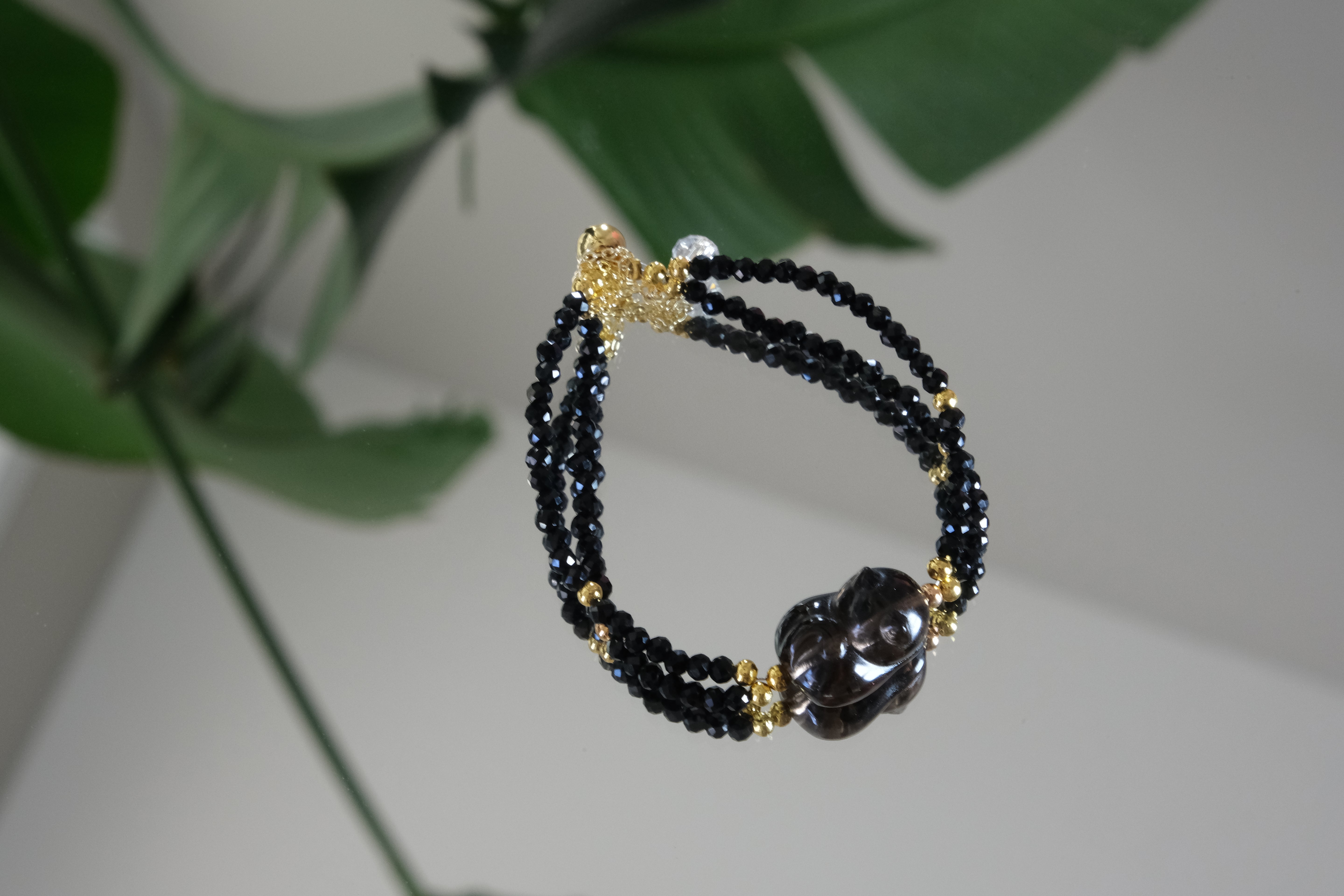 Obsidian Pet Harmony Bracelet - Handmade Healing Stone Jewelry for Pet Lovers