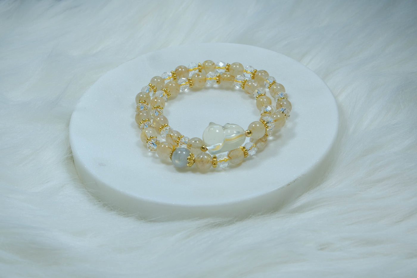 Golden Citrine Pet Therapy Bracelet - Handmade Healing Crystal Jewelry for Pet Lovers