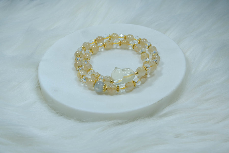 Golden Citrine Pet Therapy Bracelet - Handmade Healing Crystal Jewelry for Pet Lovers