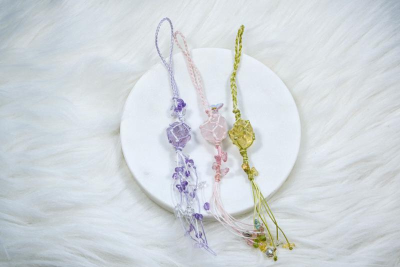 Handmade Macrame Series - Healing Crystal Keychains