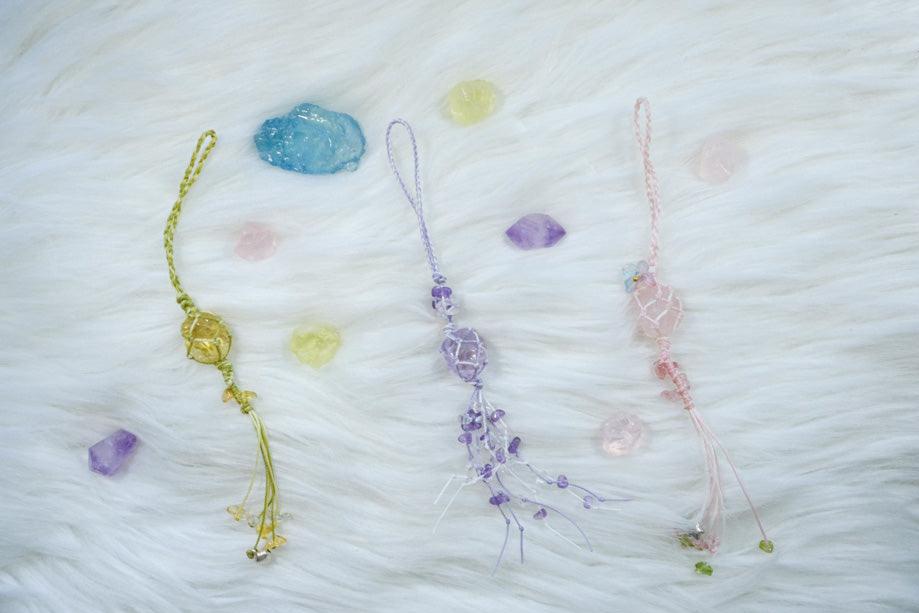 Handmade Macrame Series - Healing Crystal Keychains