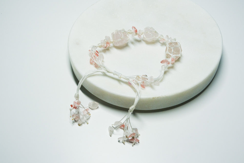 Handmade Rose Quartz Gemstone Bracelet